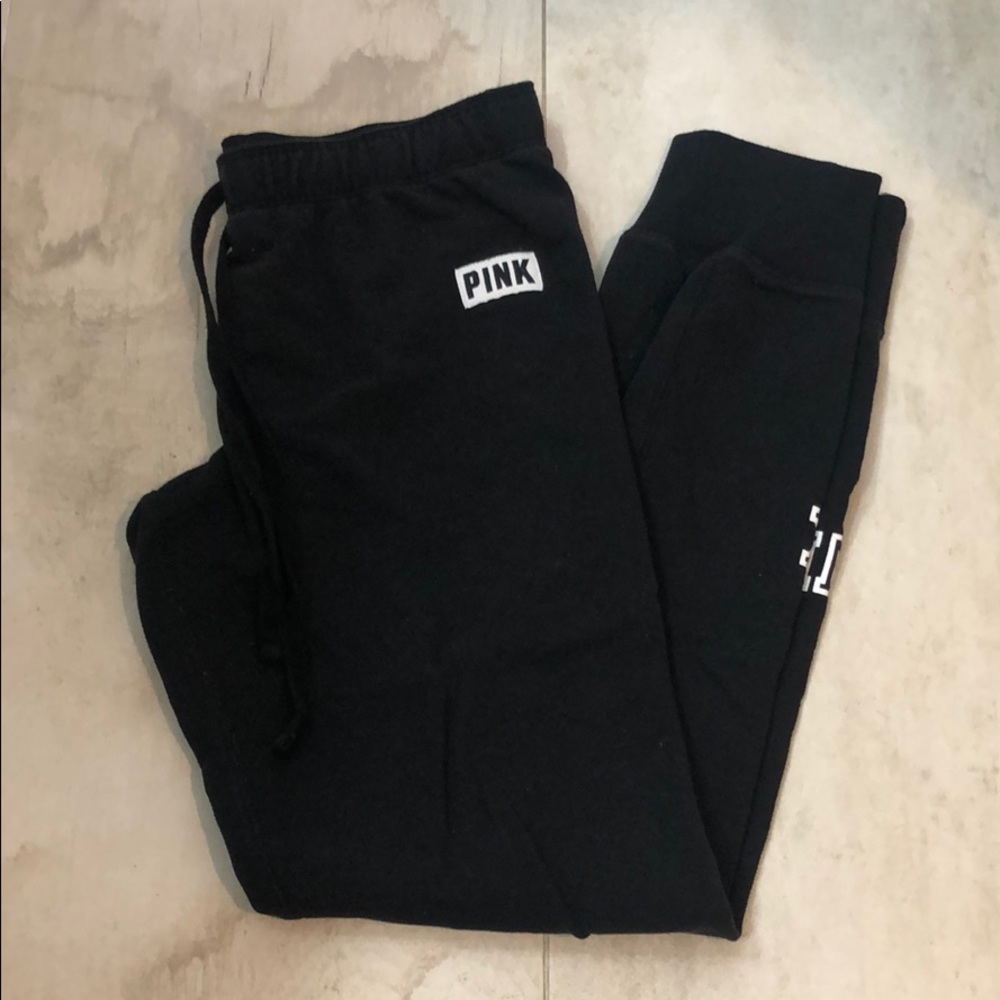 VS PINK Black Zipper Gum Pant Leggings